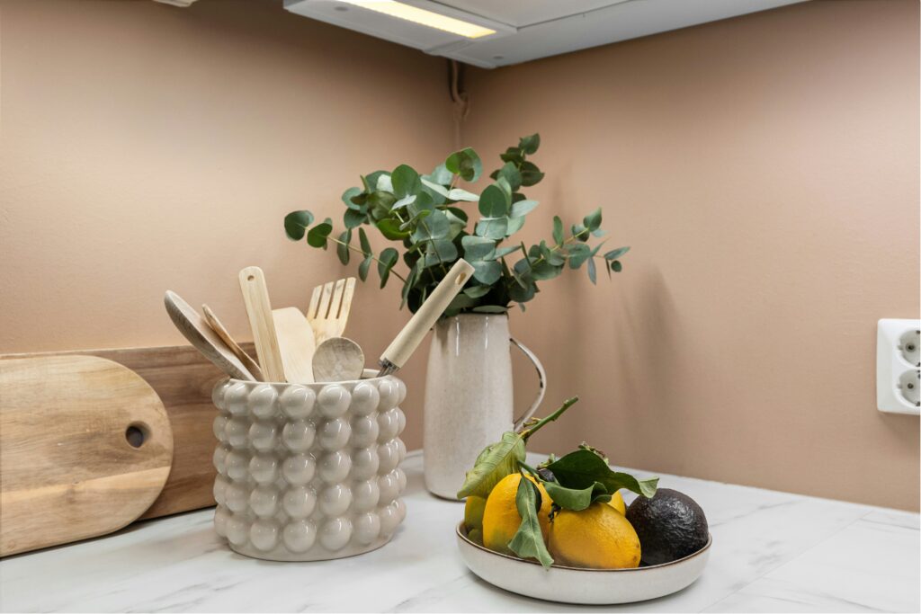 how to make your home feel calmer — clear kitchen counter